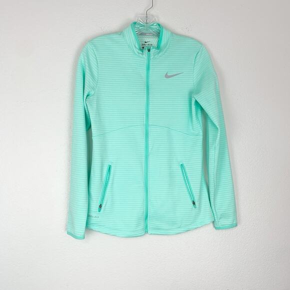 Nike Jacket Womens Small Golf Pebble Beach Full Zip Performance‎ Stretch Mint - Picture 1 of 8